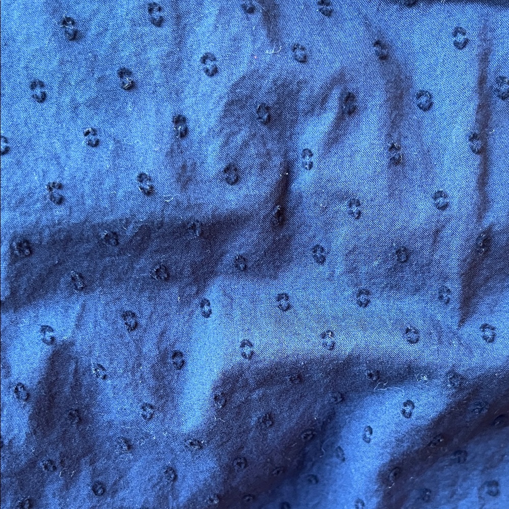 LOFT Dark Blue Ruffled Blouse - Picture 3 of 6